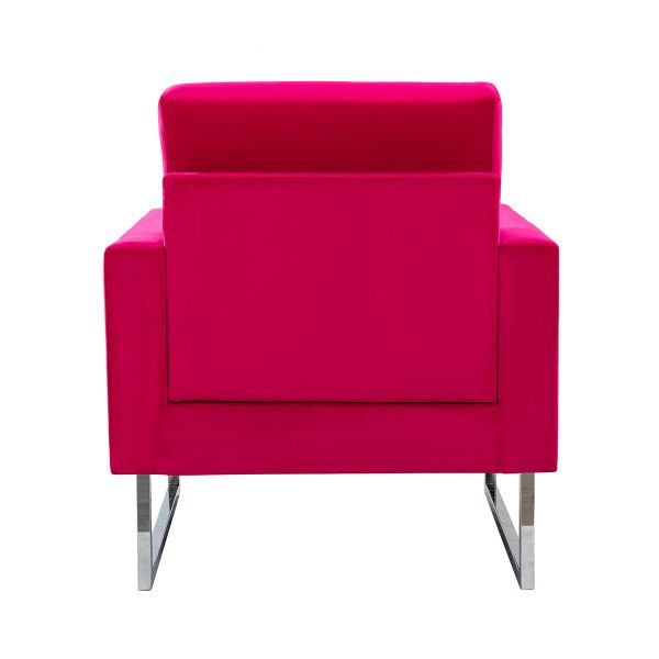 Gyaros Fuchsia Velvet Tufted Accent Club Chair 3