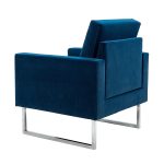 Gyaros Navy Velvet Tufted Accent Club Chair 8 Gyaros Navy Velvet Tufted Accent Club Chair