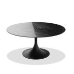 HALO 63" Round Black Melted Glass Dining Table