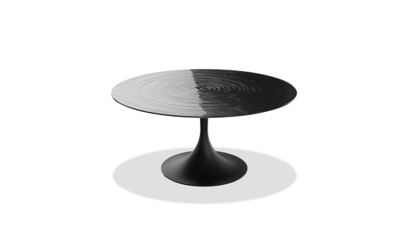 HALO 63 Round Black Melted Glass Dining Table 1 2