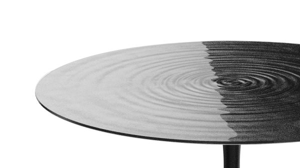 HALO 63 Round Black Melted Glass Dining Table 2 2