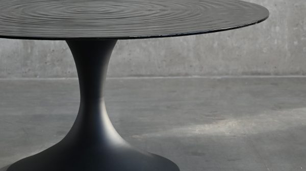 HALO 63 Round Black Melted Glass Dining Table 3 2