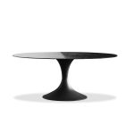HALO 63" Round Black Melted Glass Dining Table