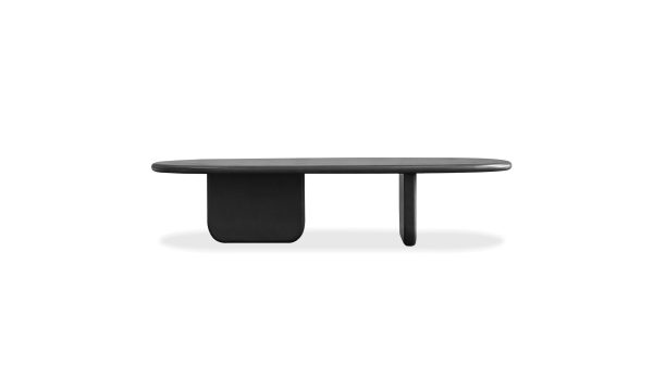 HANA Dusk Black MicroSkin Oval Coffee Table 1