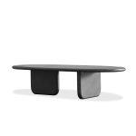 HANA Dusk Black MicroSkin Oval Coffee Table