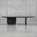 HANA Dusk Black MicroSkin Oval Coffee Table