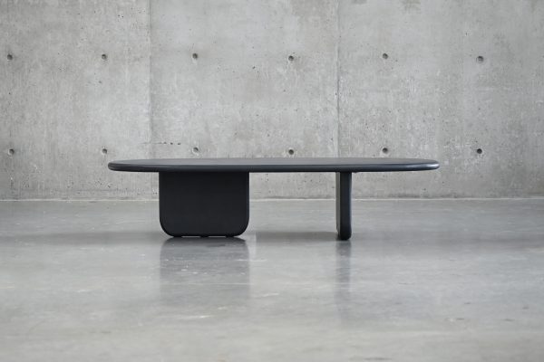 HANA Dusk Black MicroSkin Oval Coffee Table 4