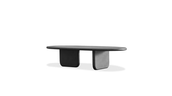 HANA Dusk Black MicroSkin Oval Coffee Table
