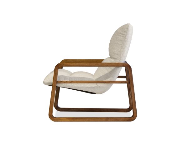 HANS Leather Lounge Chair Walnut Ash Wood Frame 2