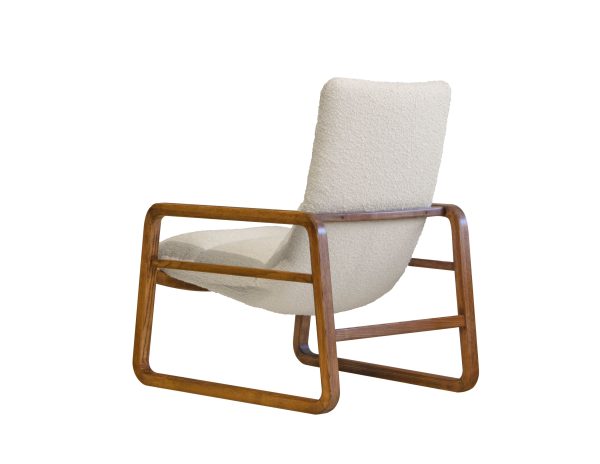 HANS Leather Lounge Chair Walnut Ash Wood Frame 3