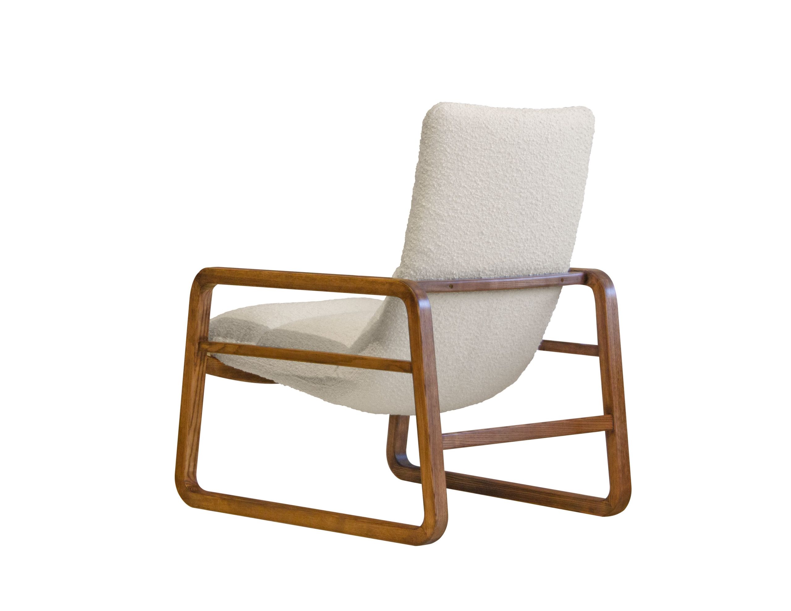 HANS Leather Lounge Chair Walnut Ash Wood Frame 4 HANS Leather Lounge Chair Walnut Ash Wood Frame - Image 4
