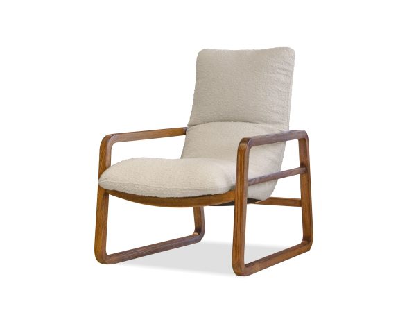 HANS Leather Lounge Chair Walnut Ash Wood Frame
