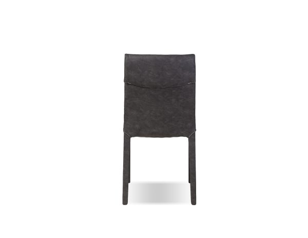 HARRIS Vintage Grey Leatherette Low Back Dining Chair 2 2