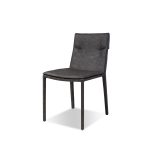 HARRIS Vintage Grey Leatherette Low Back Dining Chair 4 HARRIS Vintage Grey Leatherette Low Back Dining Chair