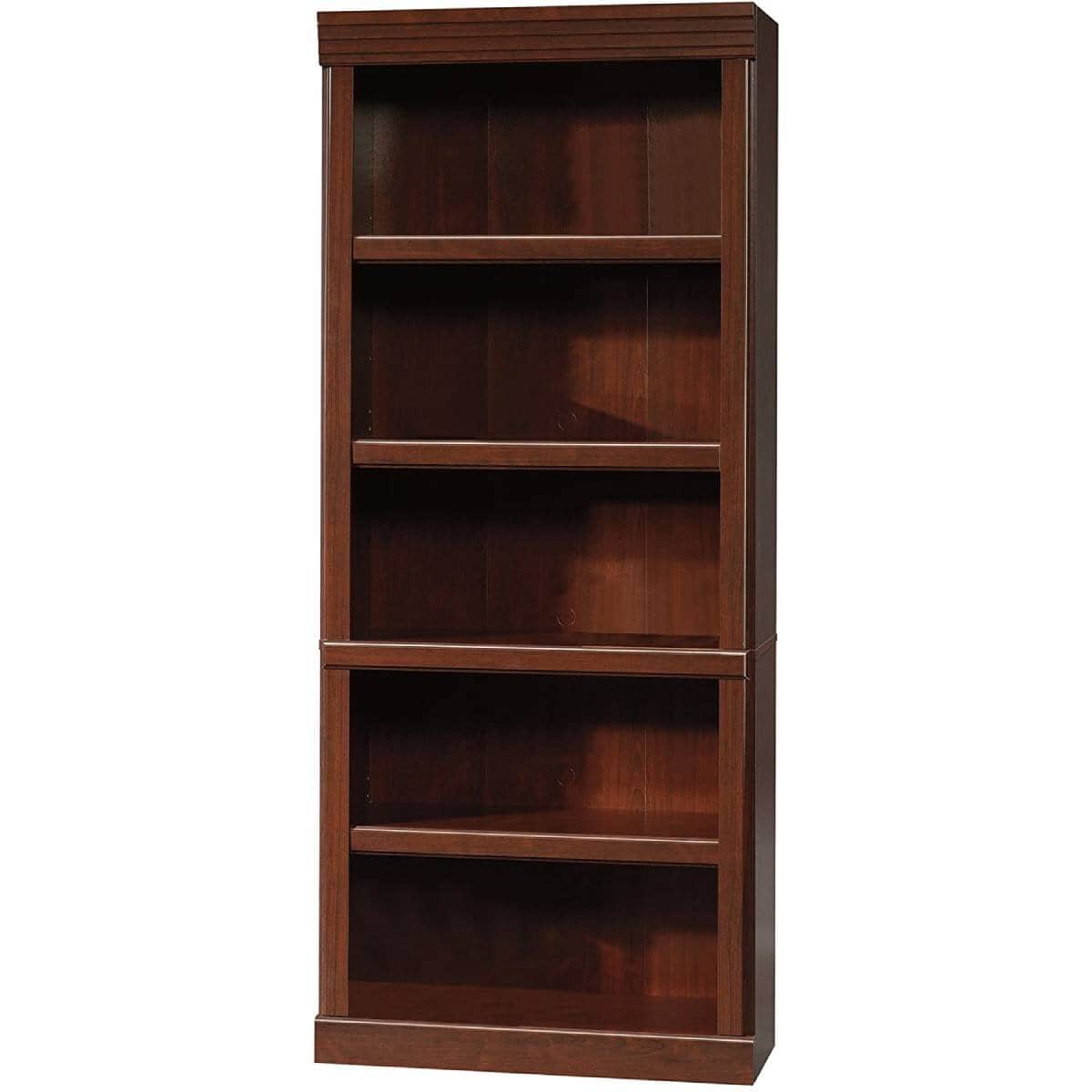 Cherry Finish 71-Inch Wooden Bookcase with Adjustable Shelves 2 Cherry Finish 71-Inch Wooden Bookcase with Adjustable Shelves - Image 2