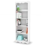 White Tall 72-Inch Bookcase with Soft Arches and Shelves