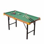 Compact 54-Inch Green Fleece Pool Table Set (Set of 1)