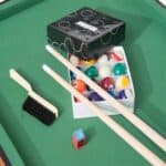 Compact 54-Inch Green Fleece Pool Table Set (Set of 1)