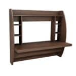 Modern Space Saving Wall Mounted Floating Laptop Desk Brown Finish 4 Modern Space Saving Wall Mounted Floating Laptop Desk Brown Finish