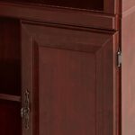Tall Cherry Wood Bookcase with Storage Drawer and Adjustable Shelves