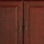 Tall Cherry Wood Bookcase with Storage Drawer and Adjustable Shelves