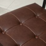 Industrial Faux Leather Tufted Accent Chair with Metal Frame Brown 9 Industrial Faux Leather Tufted Accent Chair with Metal Frame Brown