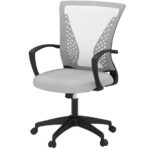 Gray Ergonomic Mid-Back Mesh Office Chair with Armrests 5 Gray Ergonomic Mid-Back Mesh Office Chair with Armrests
