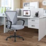 Gray Ergonomic Mid-Back Mesh Office Chair with Armrests 7 Gray Ergonomic Mid-Back Mesh Office Chair with Armrests
