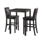 Black Wood Counter Height Pub Table for Small Spaces