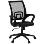 Black Ergonomic Mid-Back Mesh Office Chair with Armrests