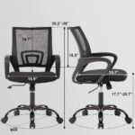 Black Ergonomic Mid-Back Mesh Office Chair with Armrests