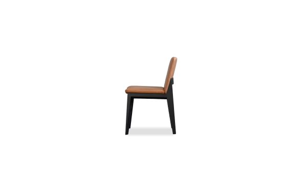 HOLSTER Palomino Leather Dining Chair Solid Wood Base 2 2