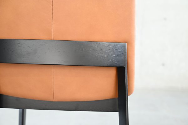 HOLSTER Palomino Leather Dining Chair Solid Wood Base 5 2