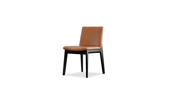 HOLSTER Palomino Leather Dining Chair Solid Wood Base 7