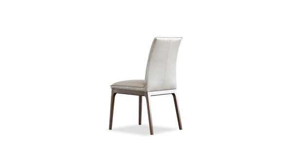 HOLT Taupe Leather Solid Wood Dining Chair 3 2