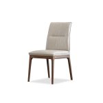 HOLT Taupe Leather Solid Wood Dining Chair 7 HOLT Taupe Leather Solid Wood Dining Chair