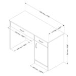 Compact Black Laminate Desk with Storage and Wire Management 6 Compact Black Laminate Desk with Storage and Wire Management