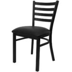 Chestnut Finish Metal Dining Chair with Vinyl Seat (Set of 2) 6 Chestnut Finish Metal Dining Chair with Vinyl Seat (Set of 2)