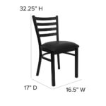 Chestnut Finish Metal Dining Chair with Vinyl Seat (Set of 2) 10 Chestnut Finish Metal Dining Chair with Vinyl Seat (Set of 2)