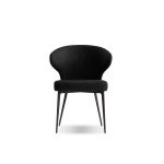 HUG Black Quilted Fabric Dining Armchair 7 HUG Black Quilted Fabric Dining Armchair