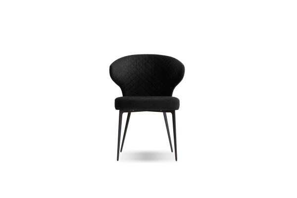 HUG Black Quilted Fabric Dining Armchair 1 2