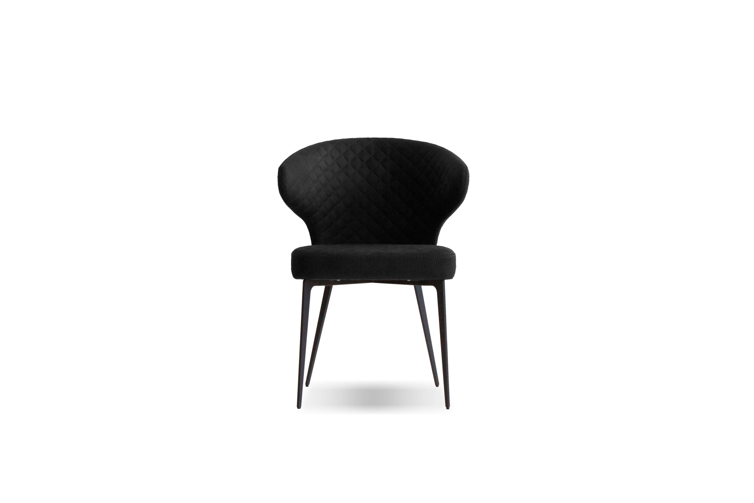 HUG Black Quilted Fabric Dining Armchair 2 HUG Black Quilted Fabric Dining Armchair - Image 2