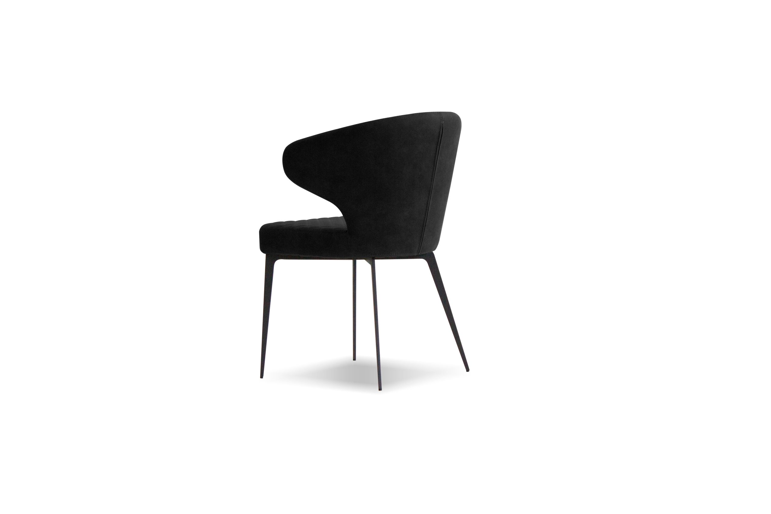 HUG Black Quilted Fabric Dining Armchair 4 HUG Black Quilted Fabric Dining Armchair - Image 4