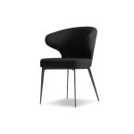 HUG Black Quilted Fabric Dining Armchair 6 HUG Black Quilted Fabric Dining Armchair