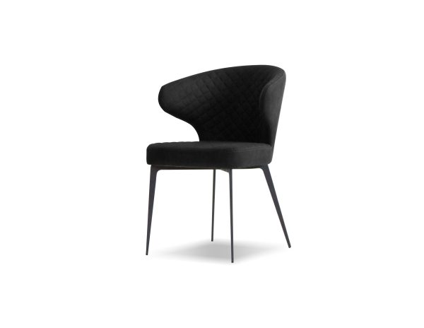 HUG Black Quilted Fabric Dining Armchair 6