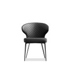 HUG Black Quilted Fabric Dining Armchair, Black Steel 8 HUG Black Quilted Fabric Dining Armchair, Black Steel