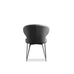HUG Black Quilted Fabric Dining Armchair, Black Steel 11 HUG Black Quilted Fabric Dining Armchair, Black Steel