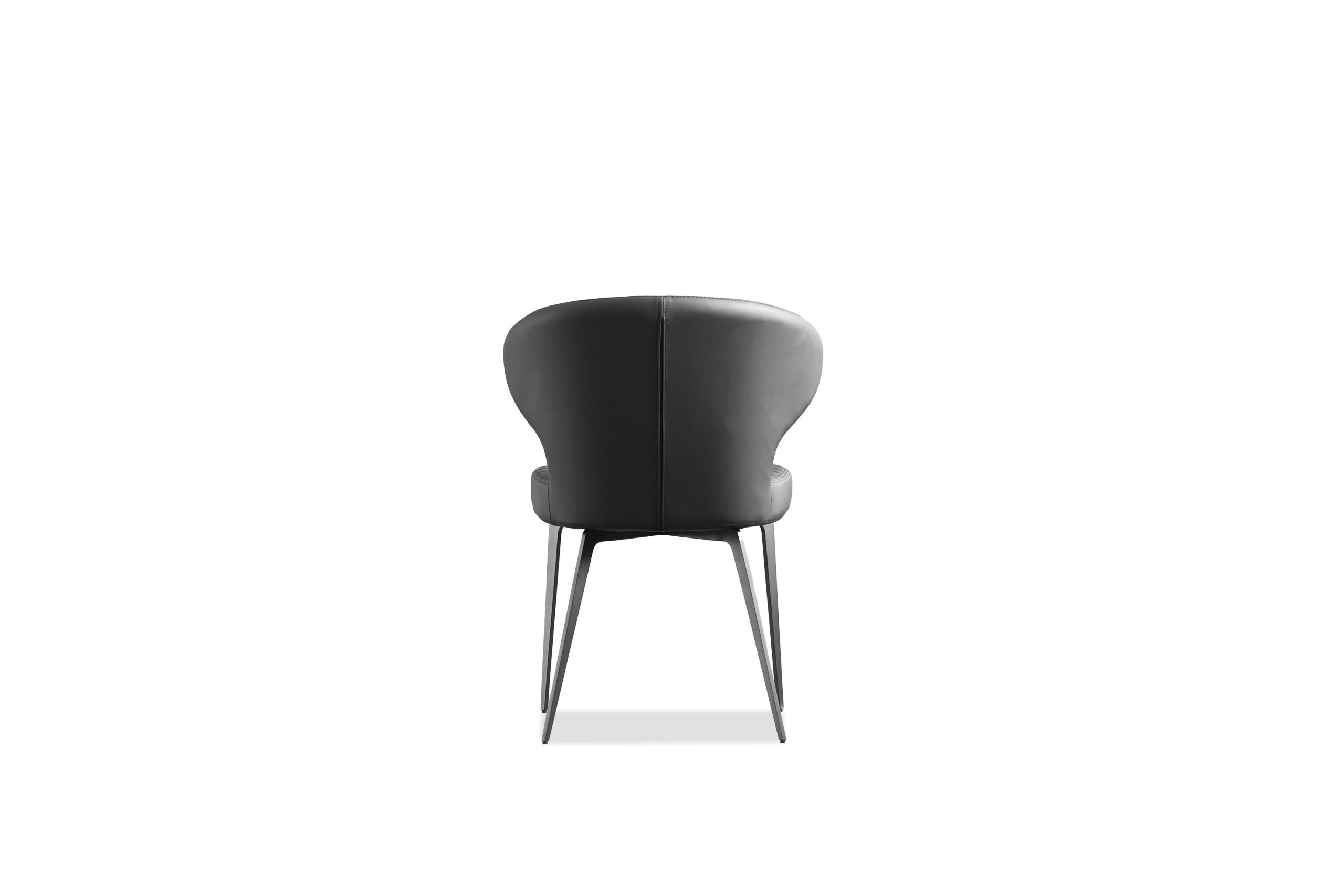 HUG Black Quilted Fabric Dining Armchair, Black Steel 5 HUG Black Quilted Fabric Dining Armchair, Black Steel - Image 5