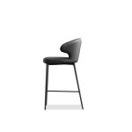 HUG Quilted Black Counter Stool Black Steel Base 9 HUG Quilted Black Counter Stool Black Steel Base