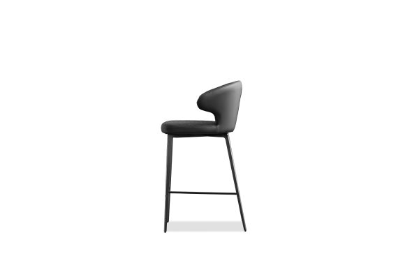HUG Quilted Black Counter Stool Black Steel Base 2 2